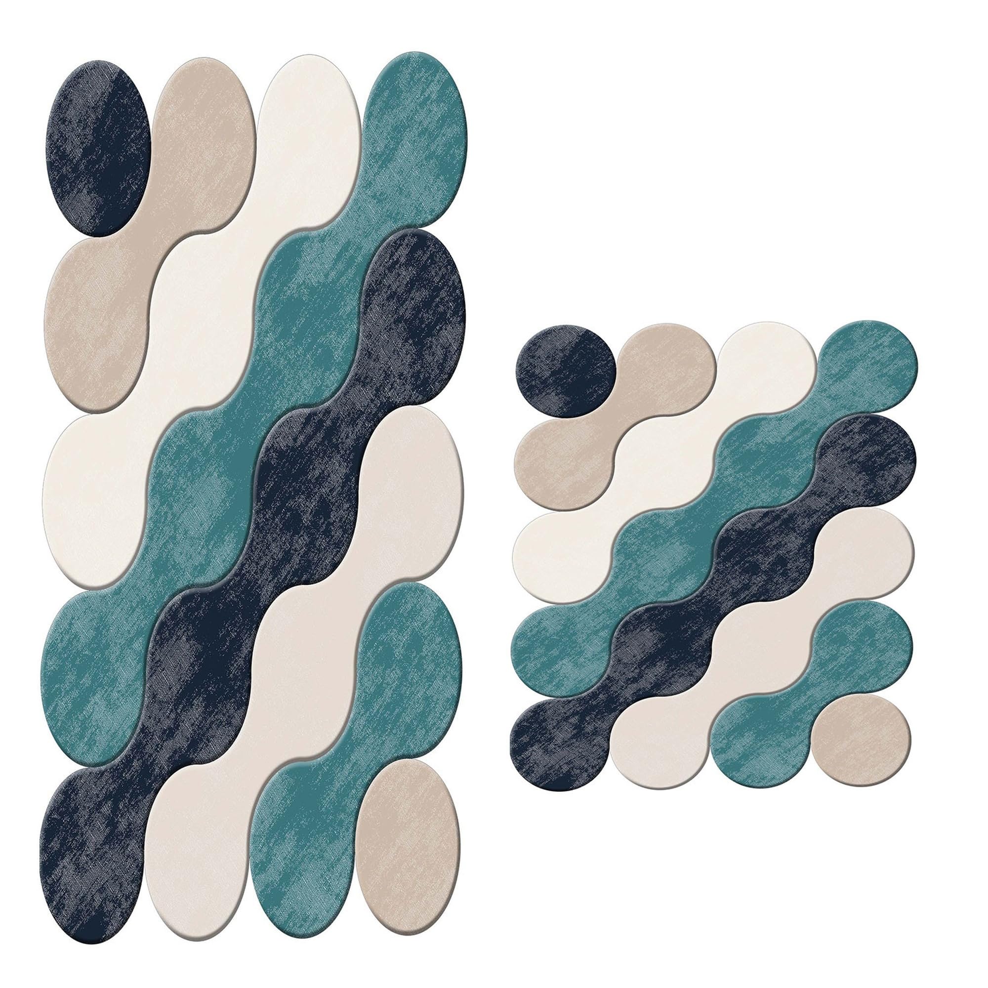 Set di tappetini da bagno (2 pezzi) blu