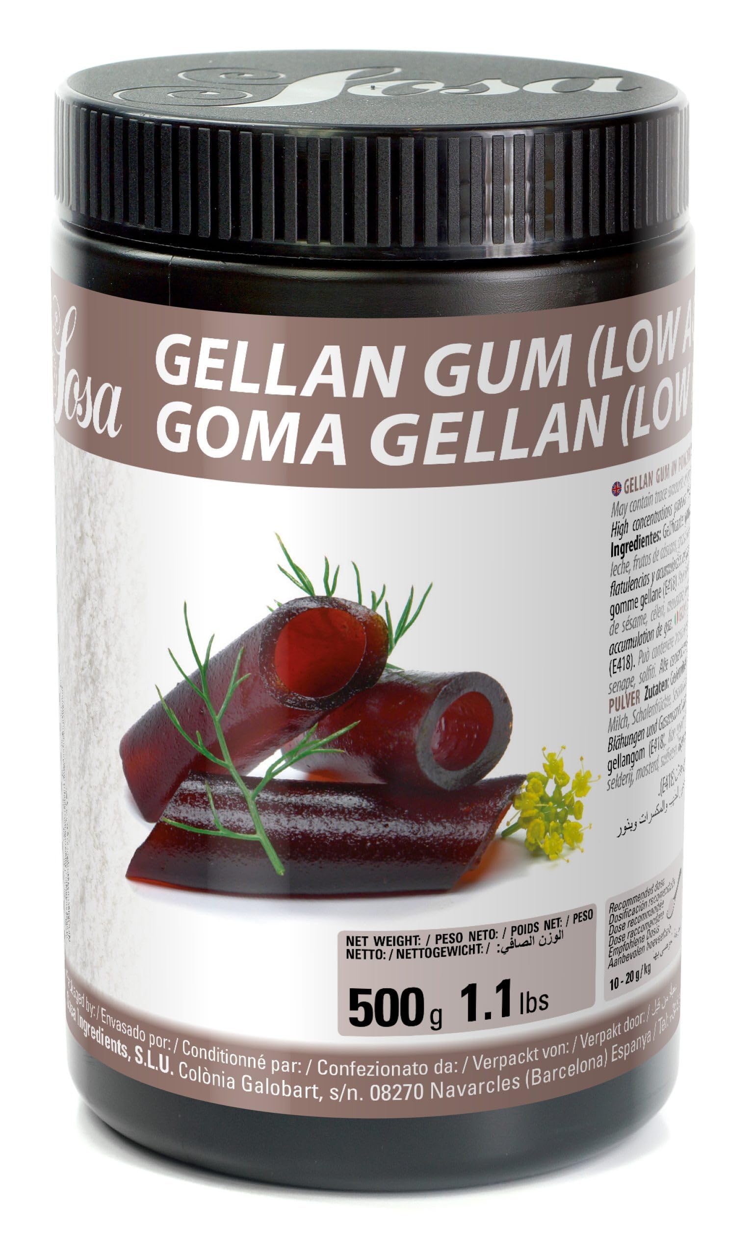 SOSA Goma gellan - Gelificante en polvo de origen natural - Bote 500grs