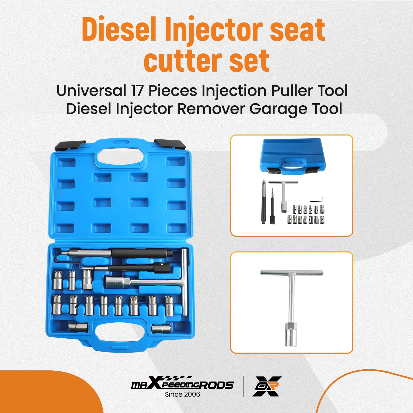 maXpeedingrods Injector Seats Cutter Set Universal Tool Kit 17p Engine timing tool kit sets new