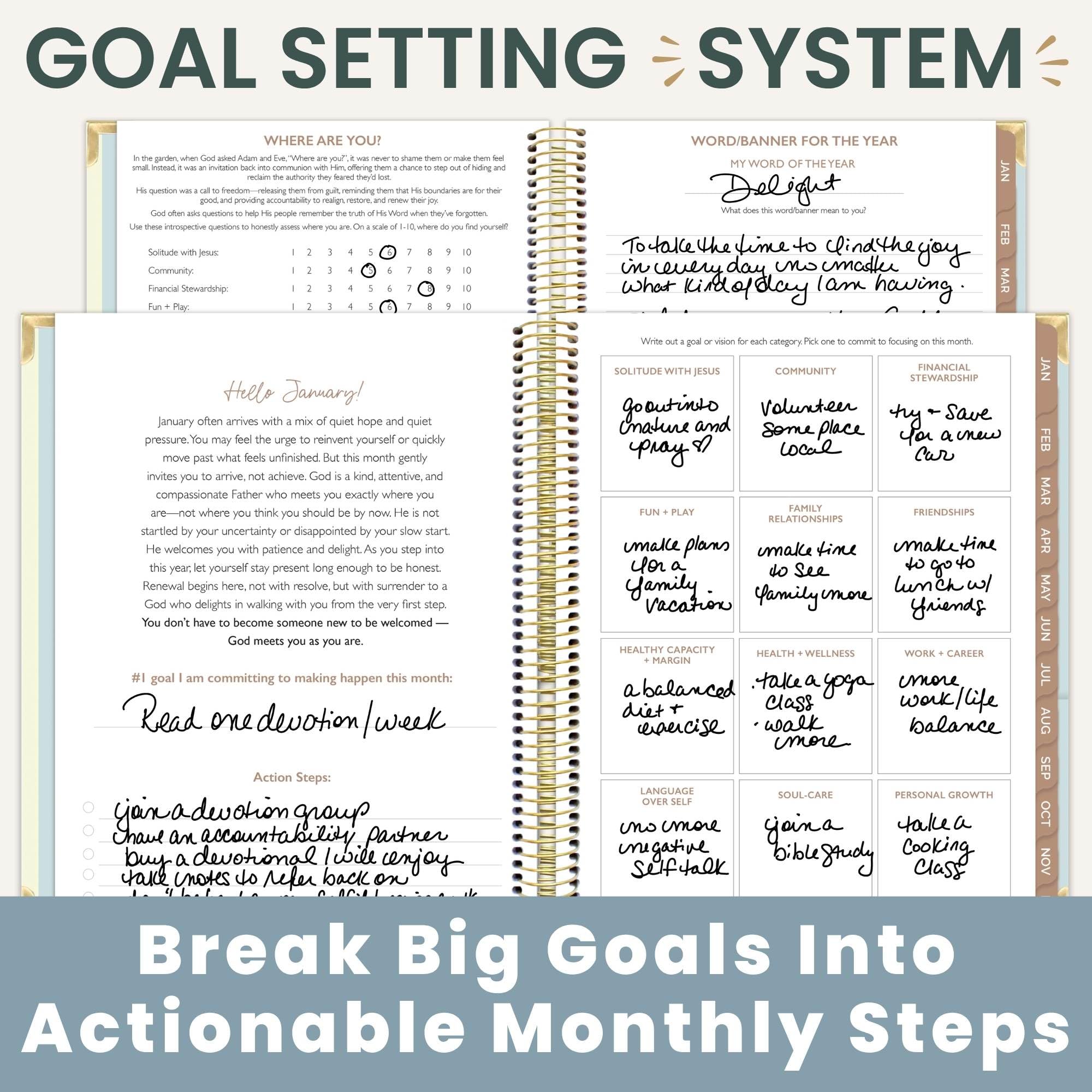 bloom daily planners Agenda 2027 Cleerely Stated (enero de 2027 a diciembre de 2027), calendario de tapa dura, organizador anual – Agenda cristiana mensual/semanal basada en la fe religiosa – 7 x 9