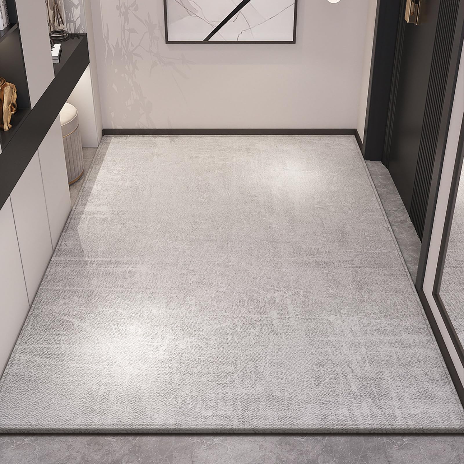 Felpudo Entrada Casa 90x150 Patrón Motlleado Gris Claro Felpudo Exterior Antideslizante Lavable Felpudos para Pasillo Cocina Puerta Jardín Decoración Alfombrilla para Entrada