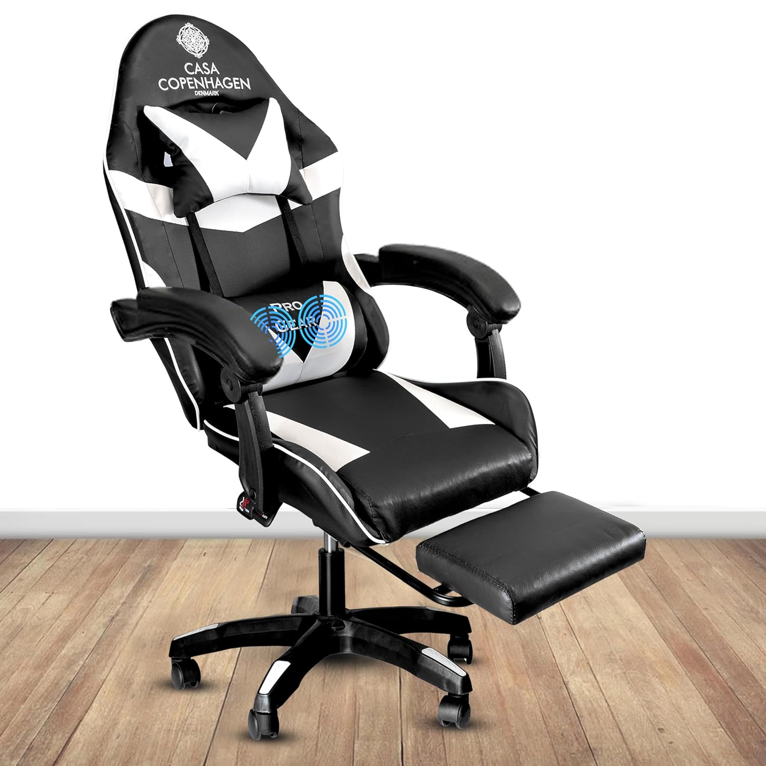 Casa Copenhagen Designed in Denmark,High-Back Italian Leather Gaming Ergonomic Chair with Advanced Mechanism & Electric Back Massager, Memory Foam Seating & Multi Function Arm-Rest – White & Black Toy Review India (Iknoor World )