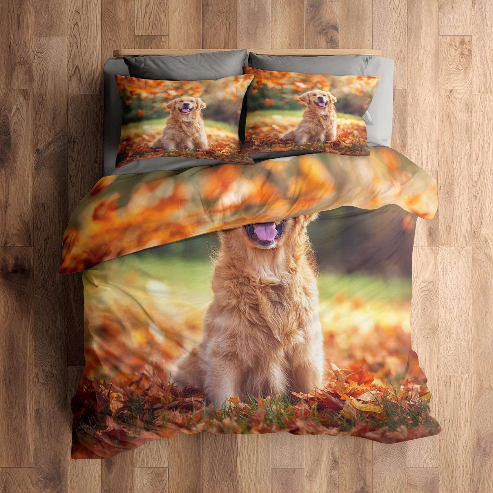 Housse de couette 2 personnes motif chien pour une decoration chambre cocooning