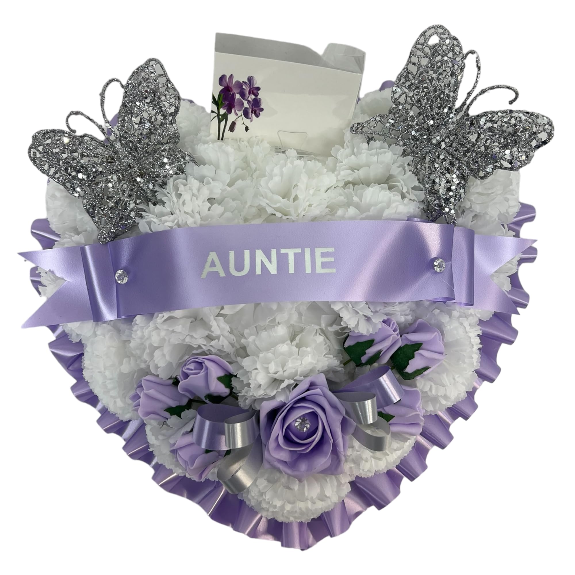 beautiful bouquets Wreath heart grave memorial artificial mum, dad, nan, grandad (LILAC, BROTHER)
