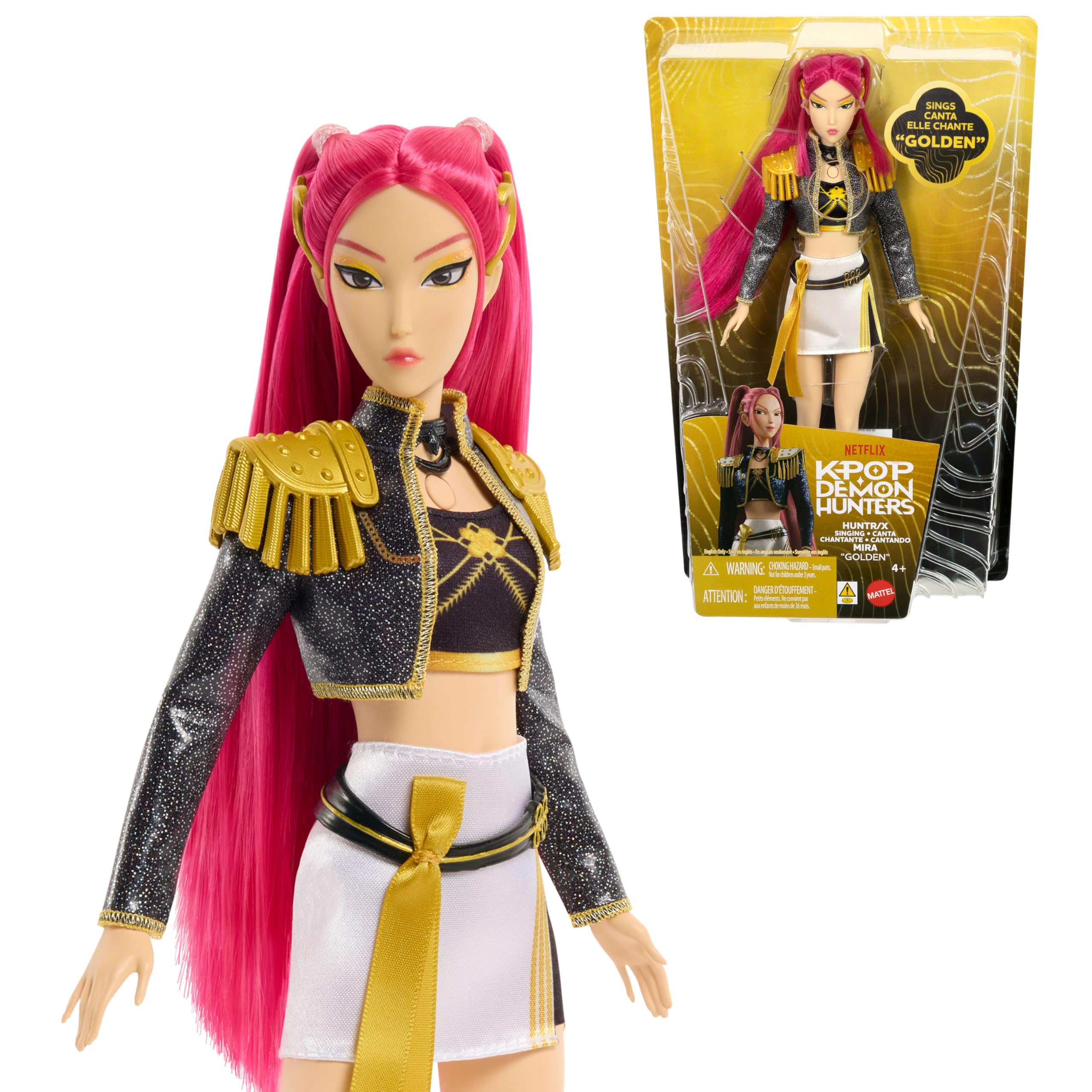 Mattel KPop Demon Hunters HUNTR/X Mira “Golden” Singing Doll in