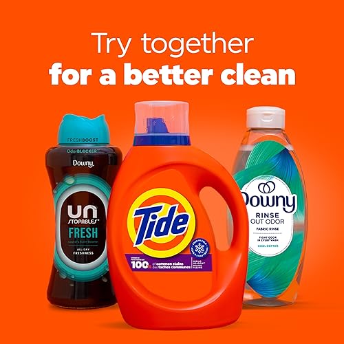 Vista 106 de Tide Detergente líquido para ropa, original, 100 cargas, 146 onzas líquidas, compatible con alta eficiencia