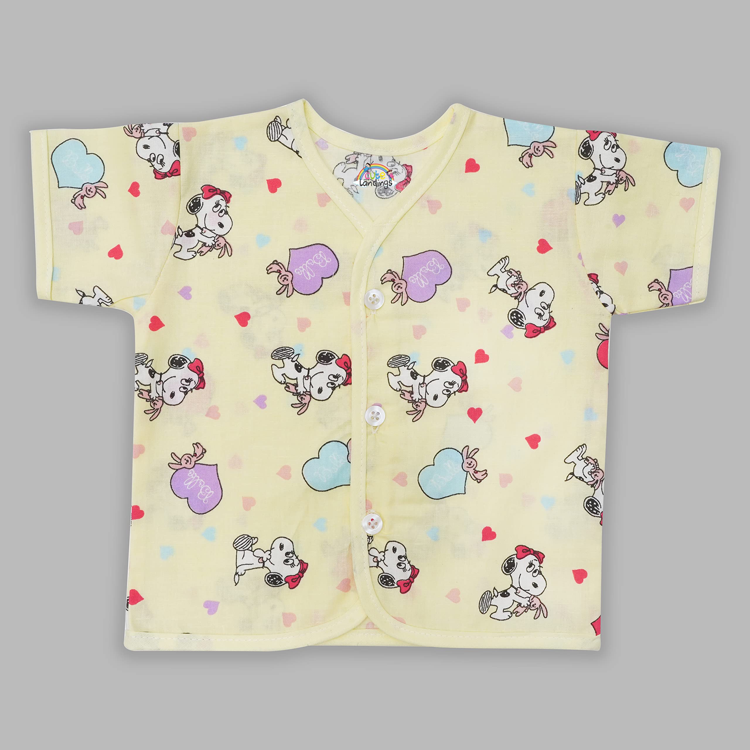 CUTE LANDINGS New Born Baby Soft Pure White Cotton Jhabla/Shirt/Tops (3-6 Months (with Sleeves)) 2