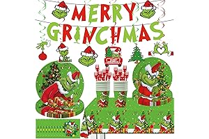 108-Piece Grinch Christmas Party Supplies