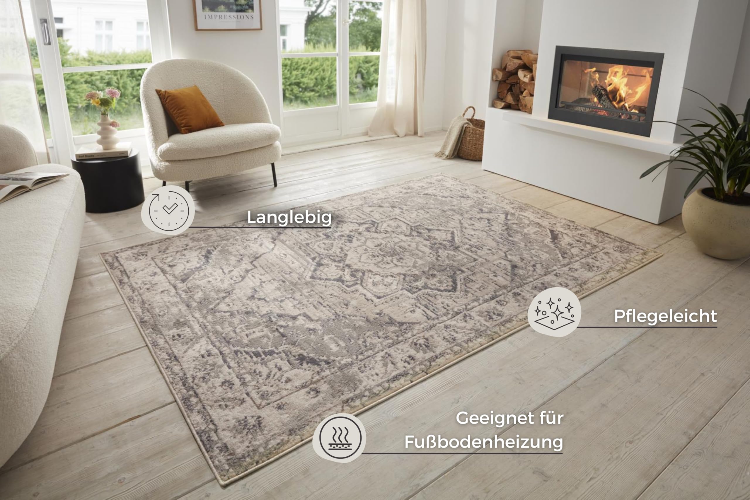 Tappeto HANSE Home Telu Indoor/outdoor – Resistente Alle Intemperie – Grigio/beige – 63 Cm (e Altre Misure) – Motivo Moderno - 5