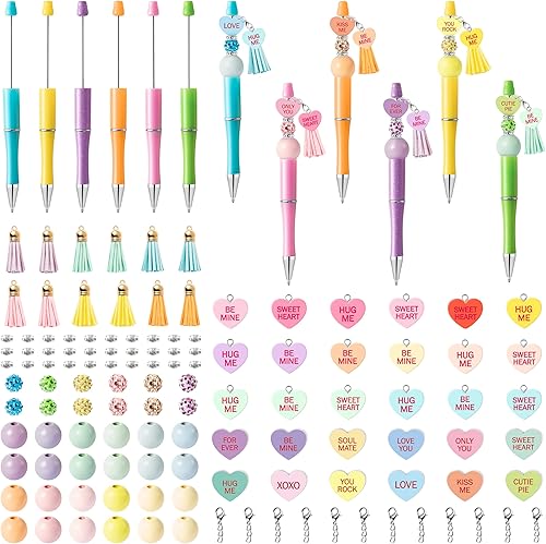Bolígrafo del Día de San Valentín - 188 piezas Regalos de Intercambio del Día de San Valentín Bolígrafos Retráctiles de Punta Media Fina a Granel