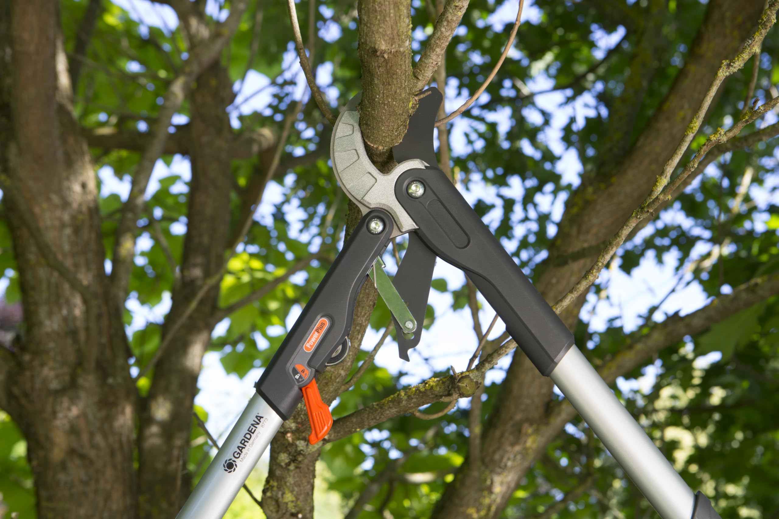 Gardena Coupe-Branches à Enclume SmartCut Comfort: sécateur avec Principe de Coupe à Enclume, Ø Max. Branche 45 mm, Longueur 59 cm, mécanisme à cliquet à 4 Positions, Lame de précision (8773-20)