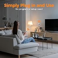 Vista 4 de TESSAN - Enchufe de toma de corriente con control remoto, interruptor de luz inalámbrico con 2 tomas independientes, interruptor de toma