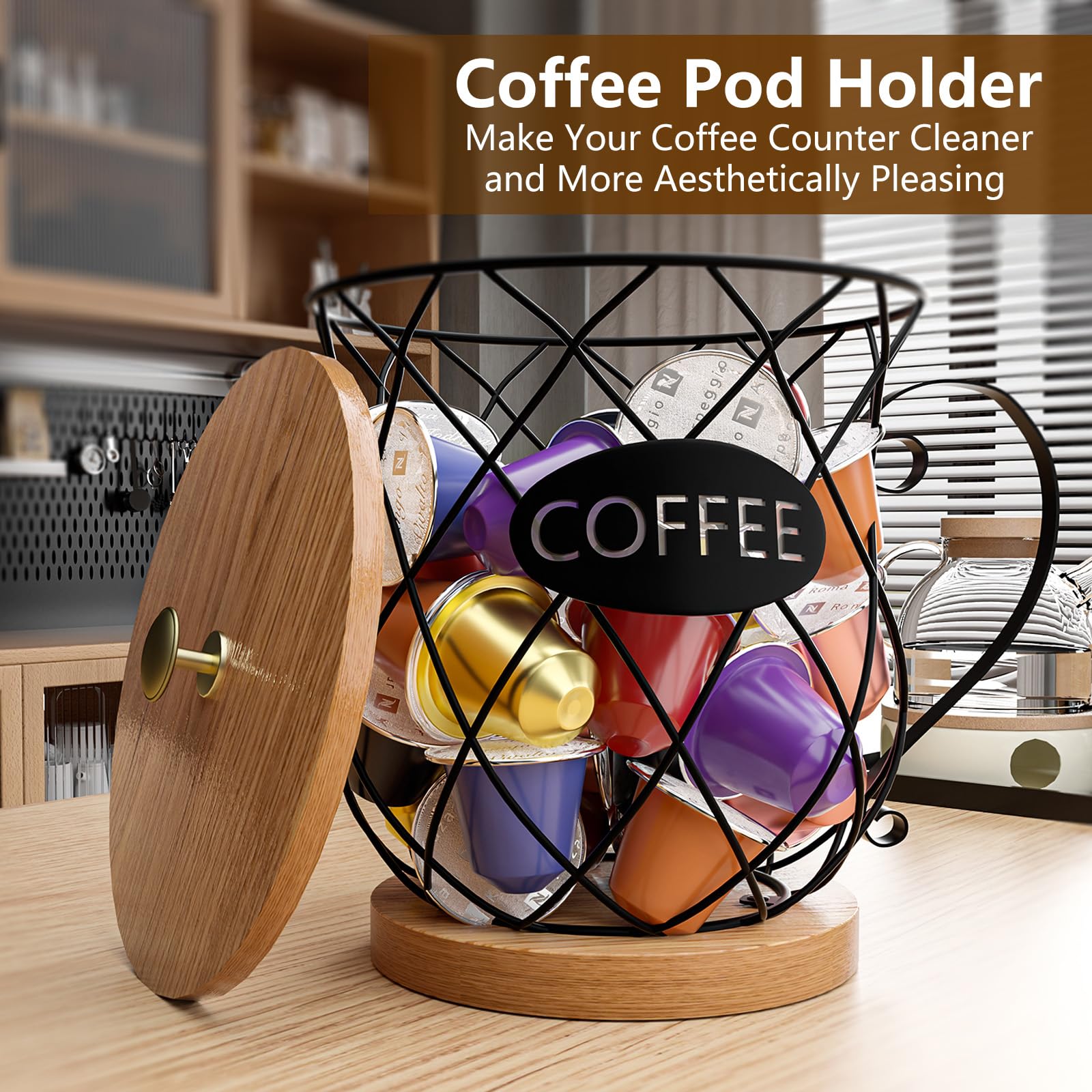 Made Easy Kit Metal Coffee Pod Organizer - Functional K-Cup Storage For Home Coffee Bar 8 thumbnail image