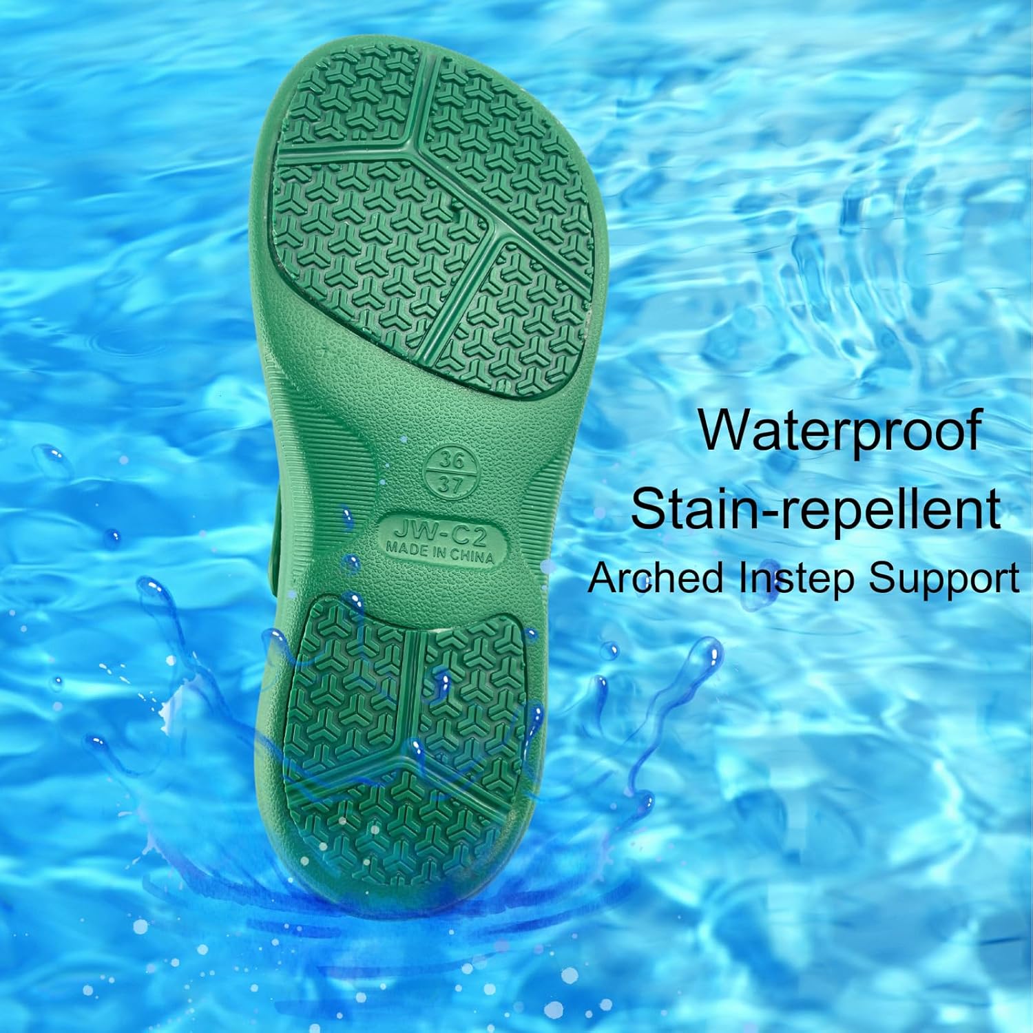 Non Slip Work Shoes for Kitchen/Chef/Garden/Nursing/Operating Room, Oil Resistant Waterproof Clogs for Men & Women