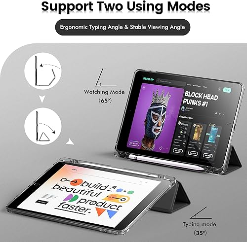 Miniatura 7 de INFILAND Funda compatible con iPad de 987 generación (202120202019), parte trasera ultra transparente y funda de piel sintética. Protección contra
