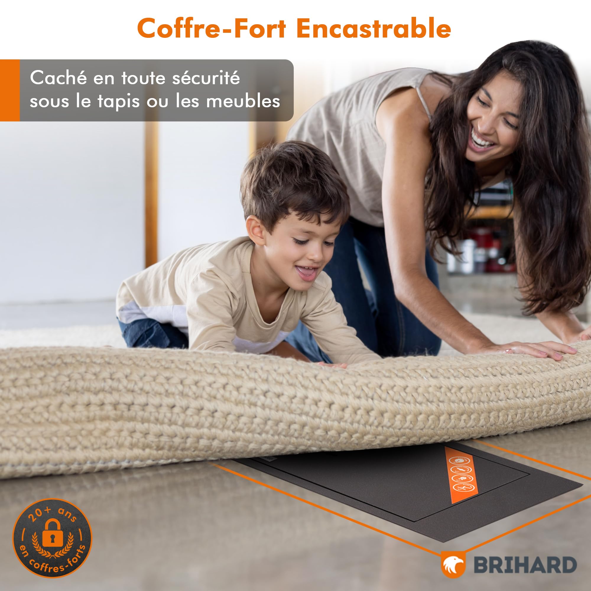 Coffre-Fort Encastrable A4 13,5L Avec Serrure À Clé, Coffre De Sol Antieffraction Caché Pour Argent, Bijoux, Documents – Coffre En Acier Robuste Pour Sécurité Domestique