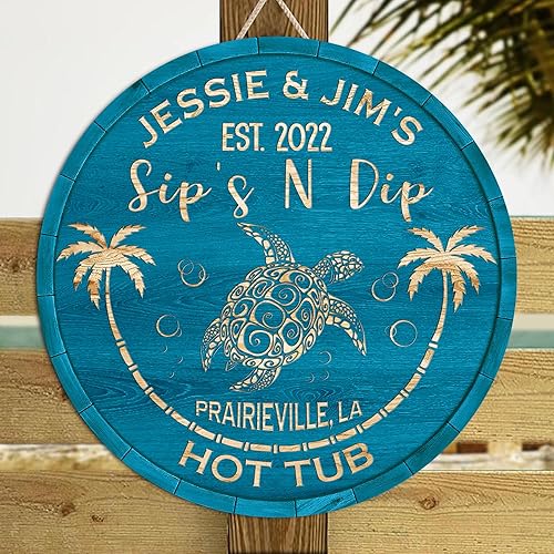 Miniatura 7 de V VIBEPY - Letrero de inmersión personalizado con diseño de tortuga, 8, 12 pulgadas, 18 pulgadas, ideas de letrero de madera para amigos, familia,