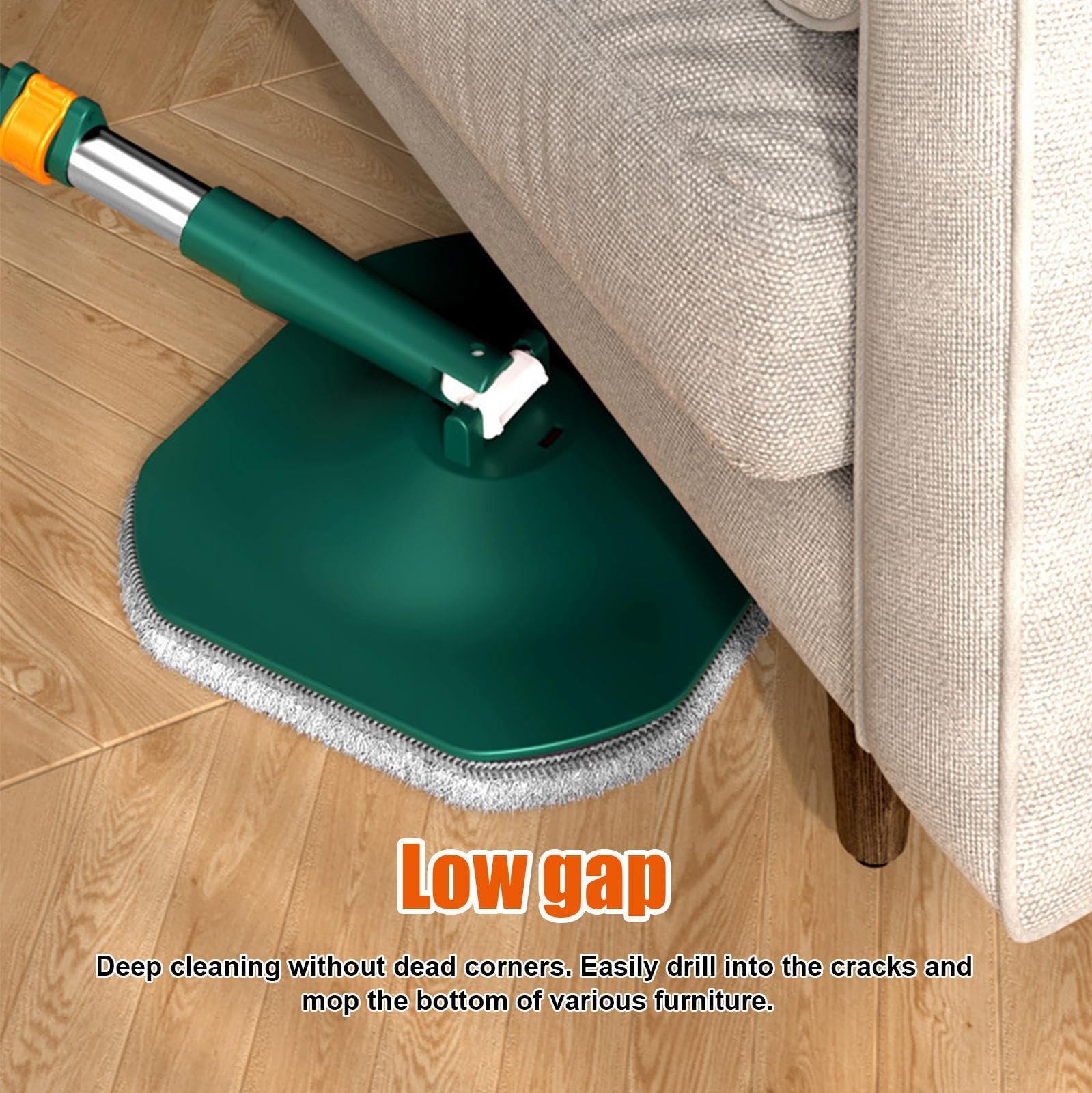 Fregona Giratoria con Cubo Escurridor De Microfibra Plano Y Giratorio para | Fregona Giratoria Cuadrada Escurridor Integrado Para Suelos De Madera Laminados Y Baldosas Limpieza