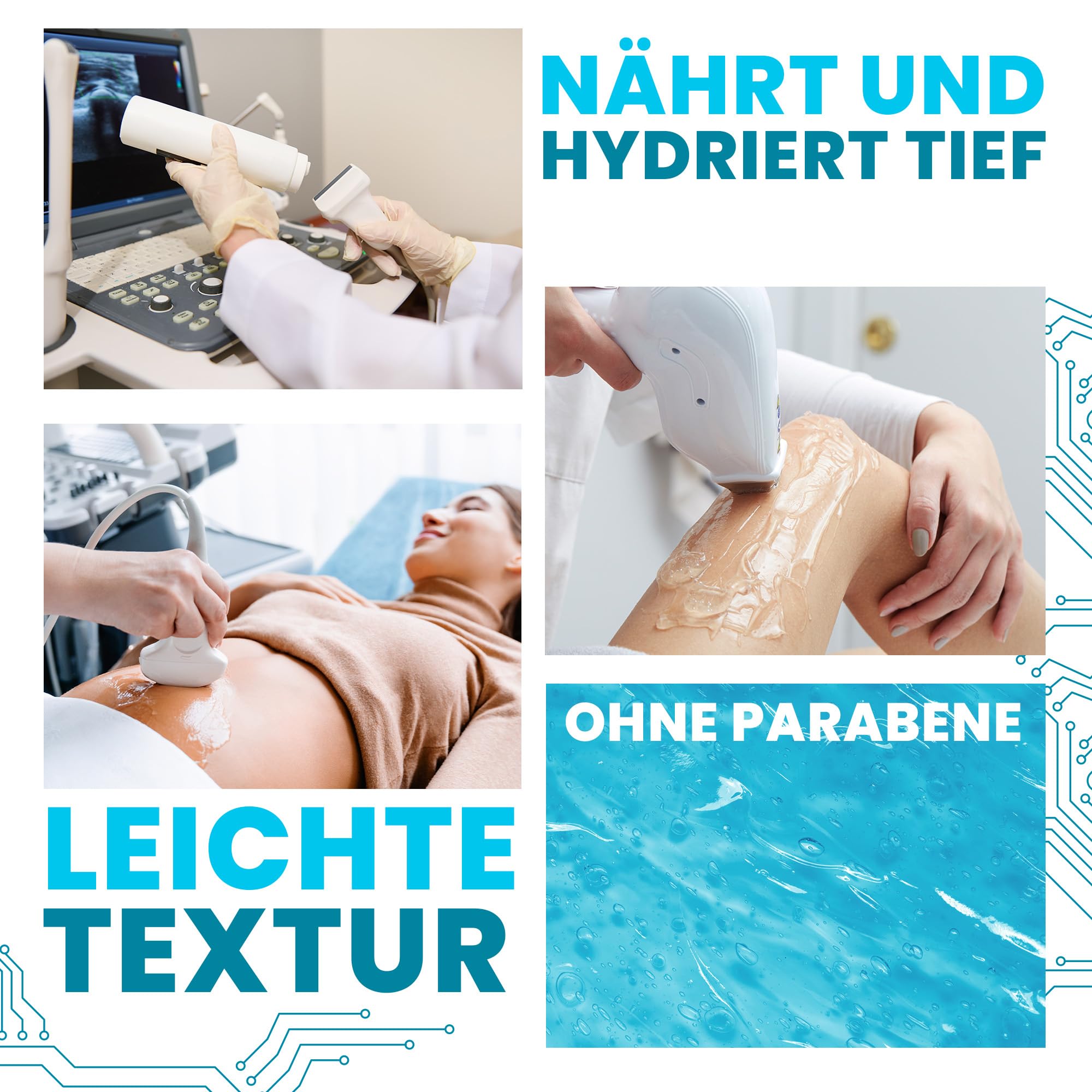 Elektroden Gel Leitfähiger für Professionelle Ästhetische Geräte: Radiofrequenz, Ultraschall, Elektroden, IPL, Laser Haarentfernung, IPL Geräte Haarentfernung - 5000 ml