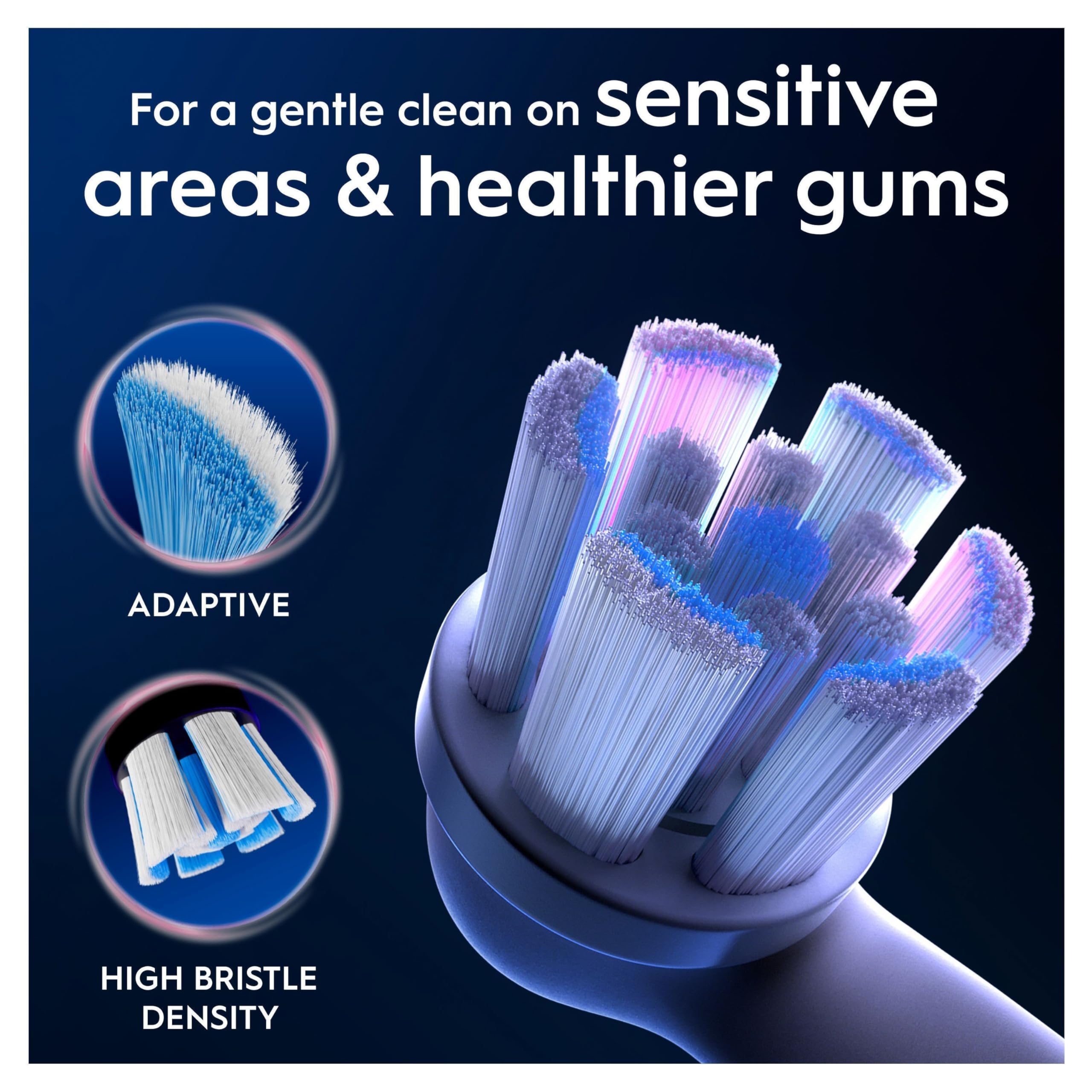 Oral-B iO Gentle Care Serie Original Ersatz-Rundbürsten, geeignet für empfindliches Zahnfleisch, 8
