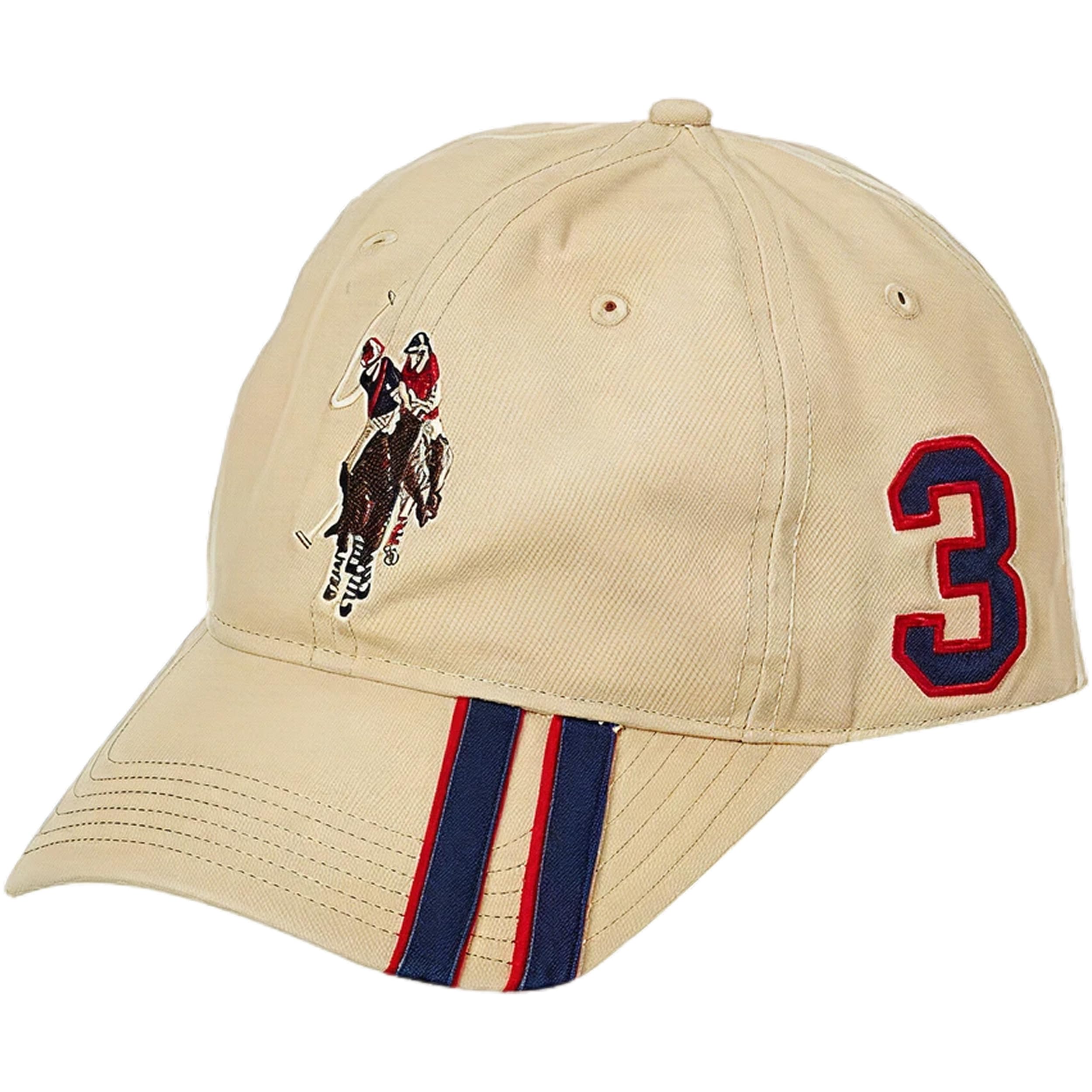 U.S. Polo Assn. Dad Hat, 100% Cotton Adjustable Baseball Cap with Horse Logo and Diagonal Stripes for Men and Women