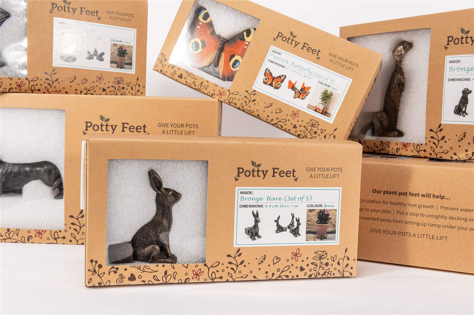 Potty Feet Piedini Per Vasi – Set Da 3 In Bronzo, Decoro Alano, Antigelo, Per Interni/Esterni