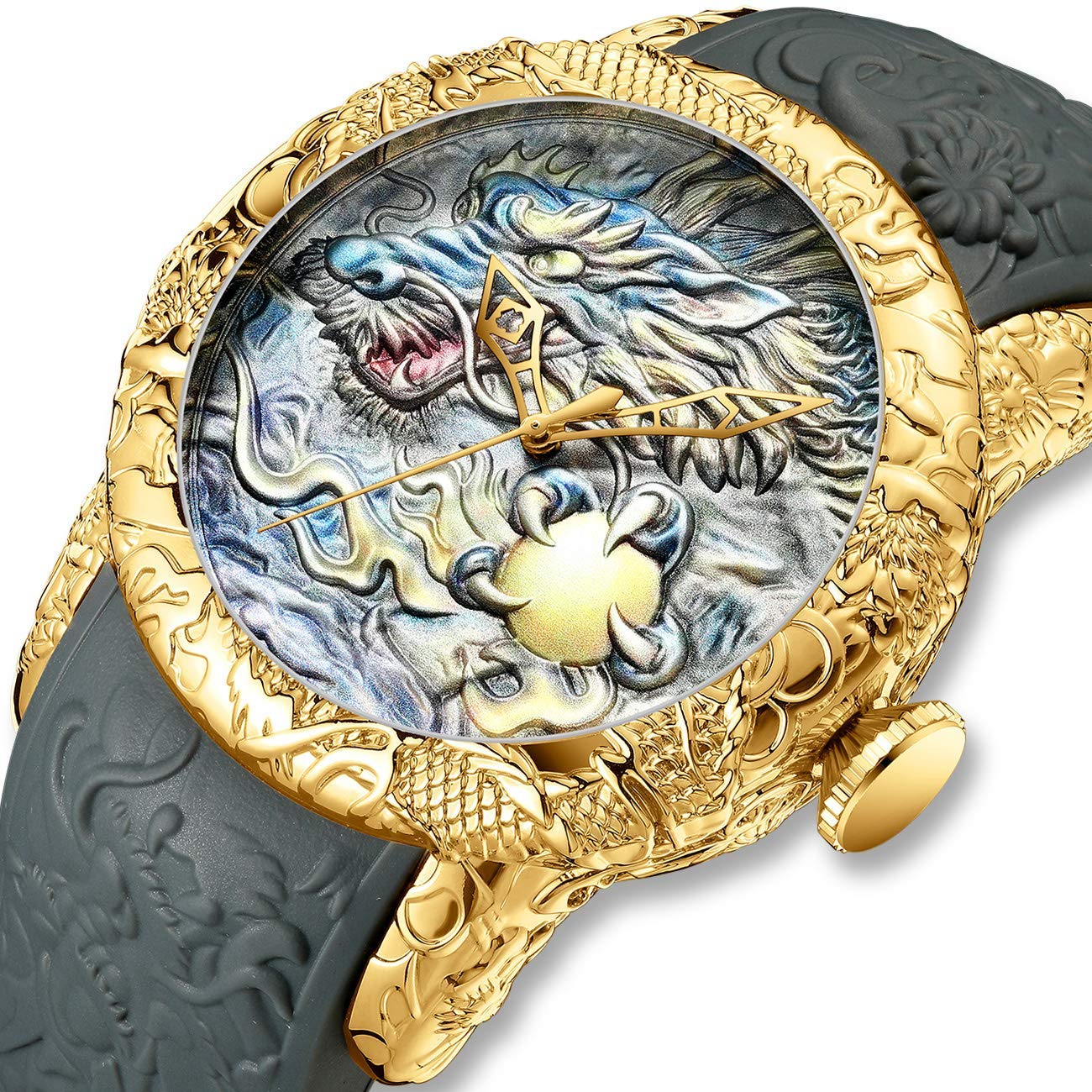 Gosasa Relojes vintage para parejas para hombres y mujeres, reloj de cuarzo cuadrado de cerámica para él y para ella, par de relojes de diamantes impermeables, Dorado (Gold 1), Lujo