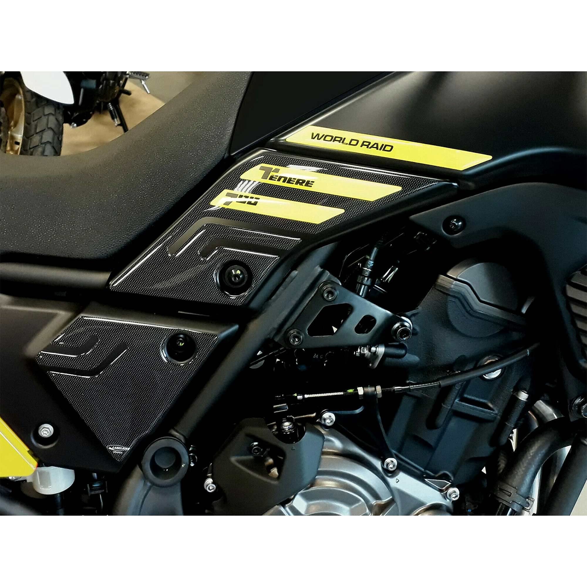 labelbike - Stickers Kit Gel 3D Guards Side Motorcycle compatible with Yamaha Keep 700 - Yellow