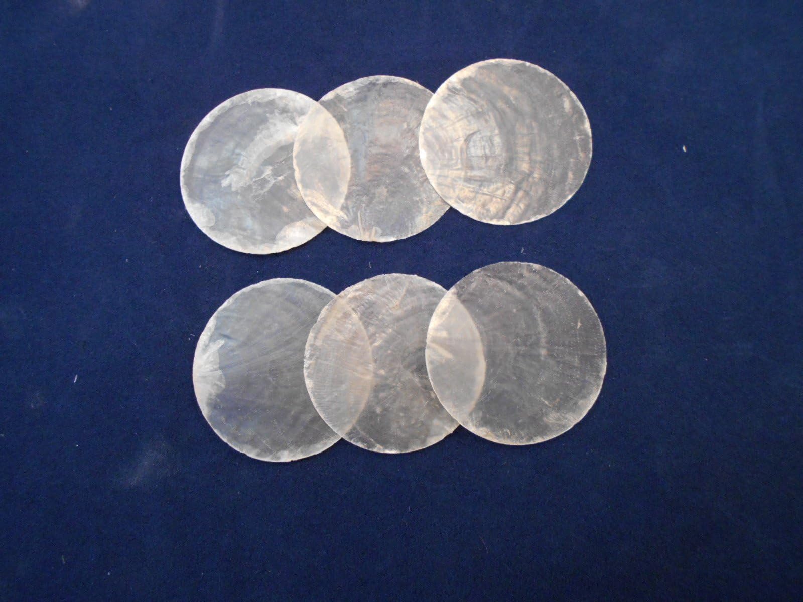 50 Capiz Shells White Round 1 1/2" (38mm) No Holes Crafts Windchimes Shellcraft