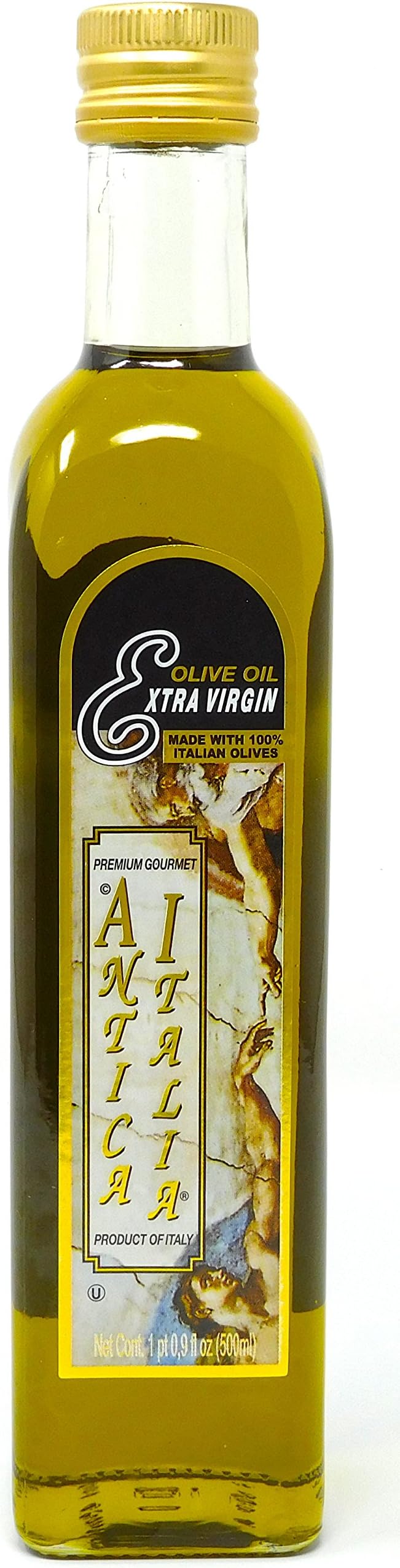 Antica Italia Italian Extra Virgin Olive Oil 500ml (16.9 Ounce) Imported Product of Italy, Great for Bread Dipping