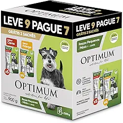 Ração Úmida Optimum Sachê para Cães Adultos Raças Pequenas e Minis Frango e Carne 100g - LEVE 9 PAGUE 7