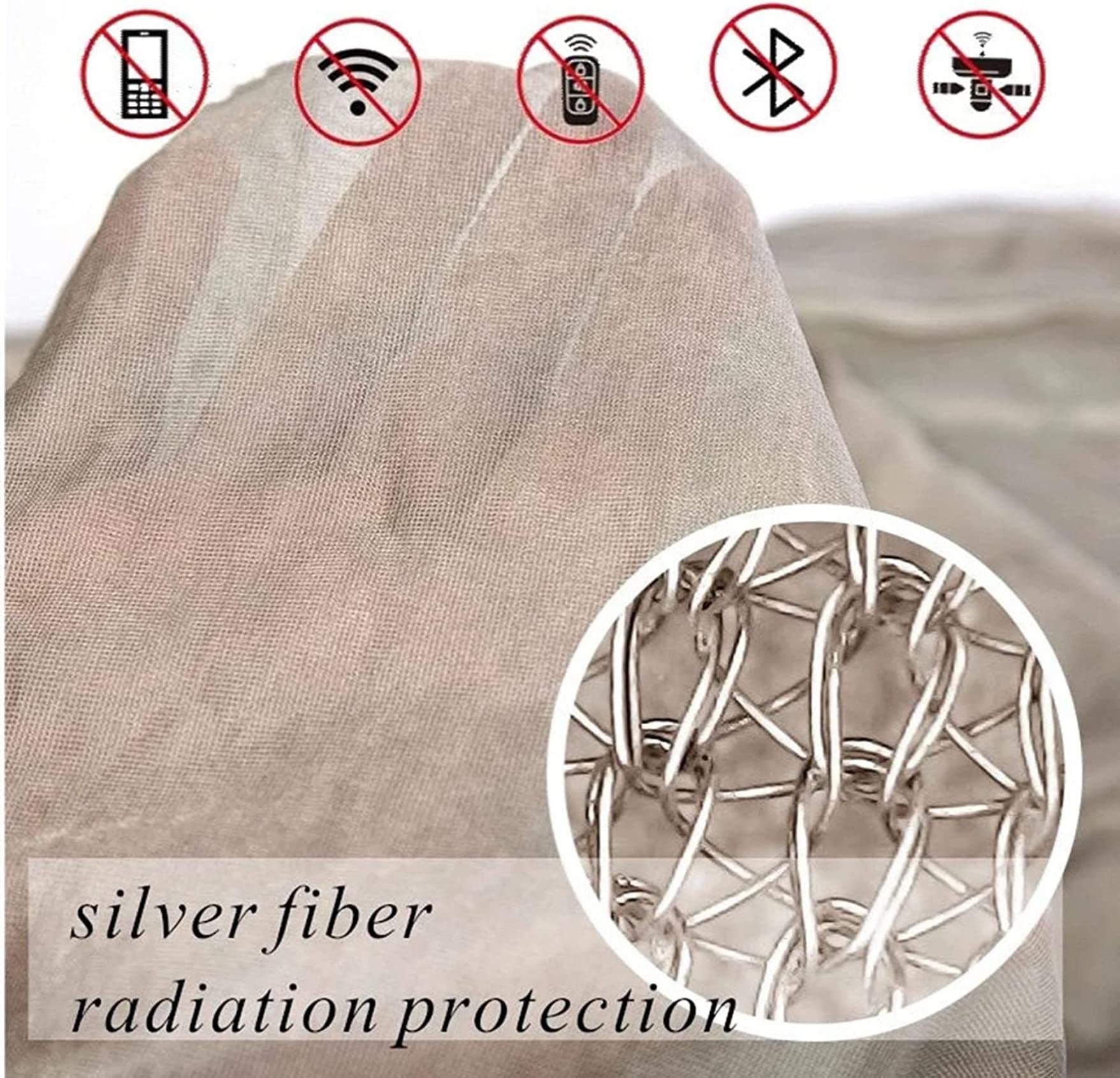 CNPRAZ EMF Reducing Nano Silver Fiber Mesh, Blinding Signal Radiation Protection Canopy, Tissu tricoté Durable pour moustiquaire