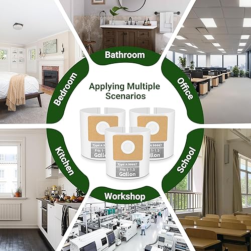 Miniatura 10 de Paquete de 3 bolsas de vacío de repuesto para bolsas de aspiradora de 1-1.5 galones tipo A 90667 9066700 9066733, bolsas de filtro desechables