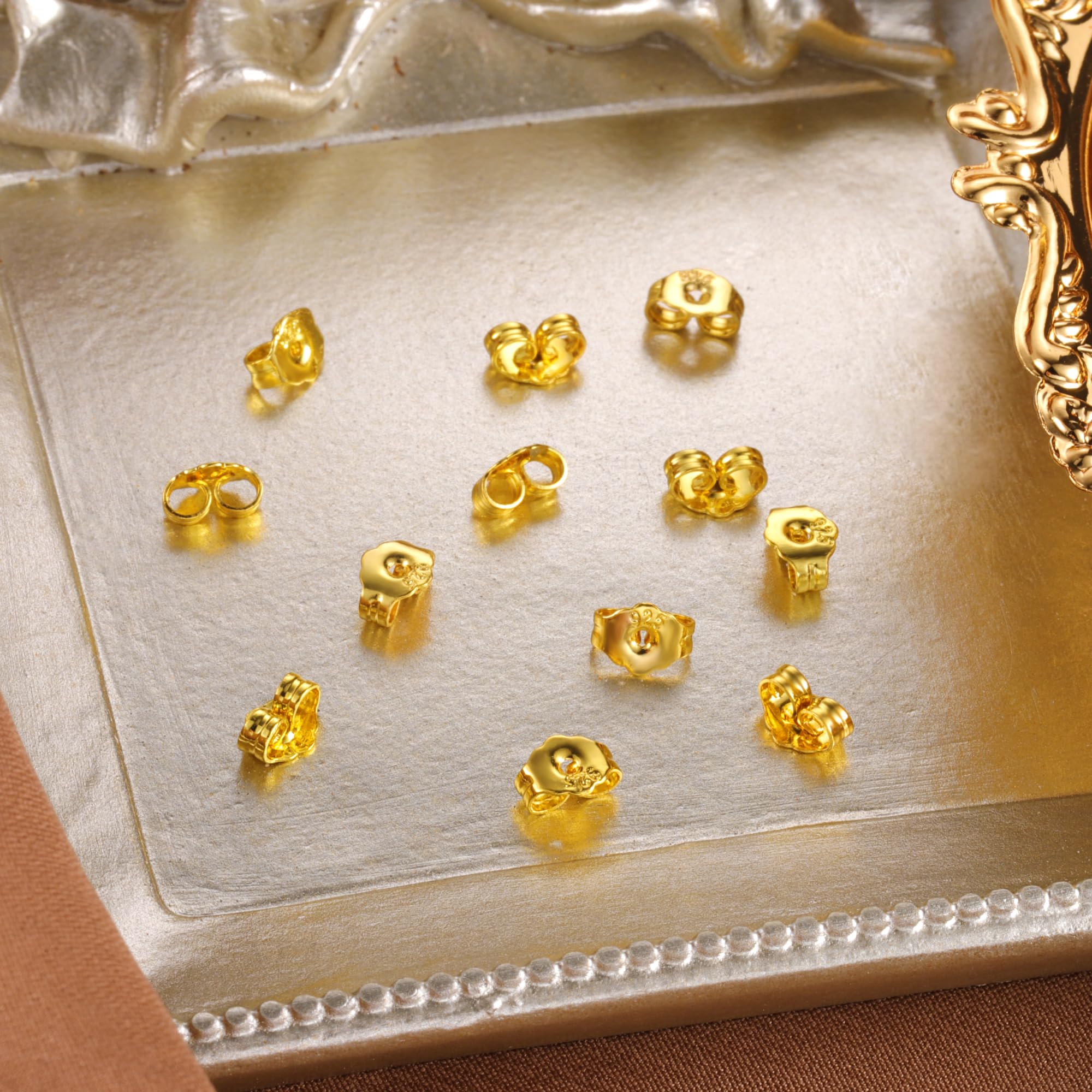 6Pairs Gold Earring Backs - Image 4