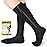 Ailaka Zipper Compression Socks Medical, 15-20 mmHg Knee High Compression Socks for Men Women, Close Toe Support Socks for Varicose Veins, Edema, Recovery, Pregnant, Nurse(Black, Medium)