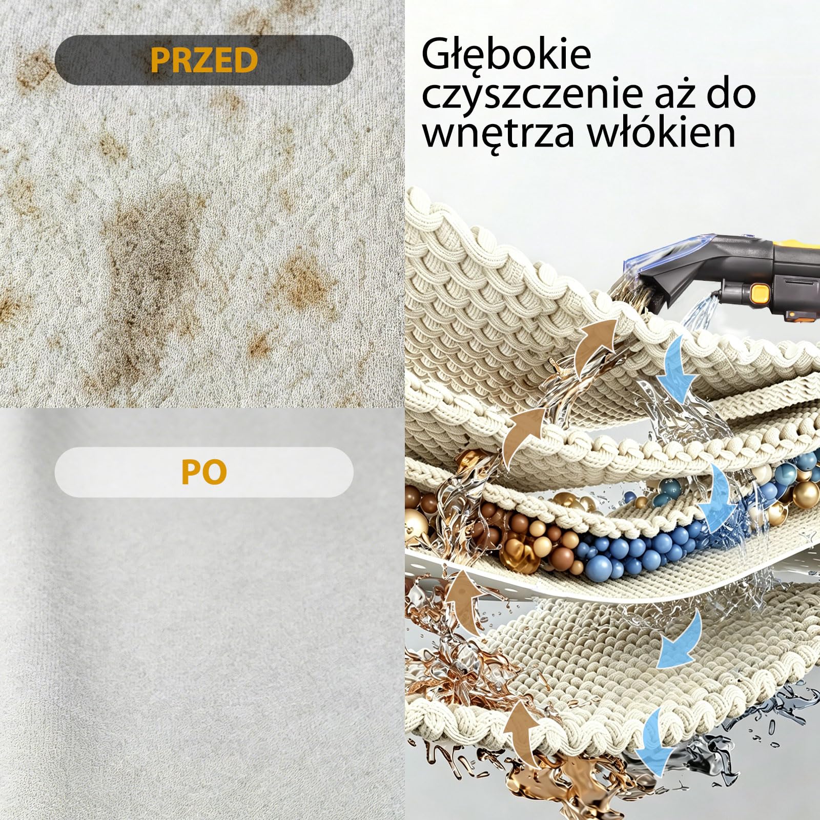 Vacmaster Odkurzacz Piorący 3w1 Mokro-Sucho z Podwójnym Zbiornikiem