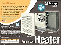 Vista 6 de Calefactor eléctrico de pared King de 240 V 2000 W, W2415 Blanco