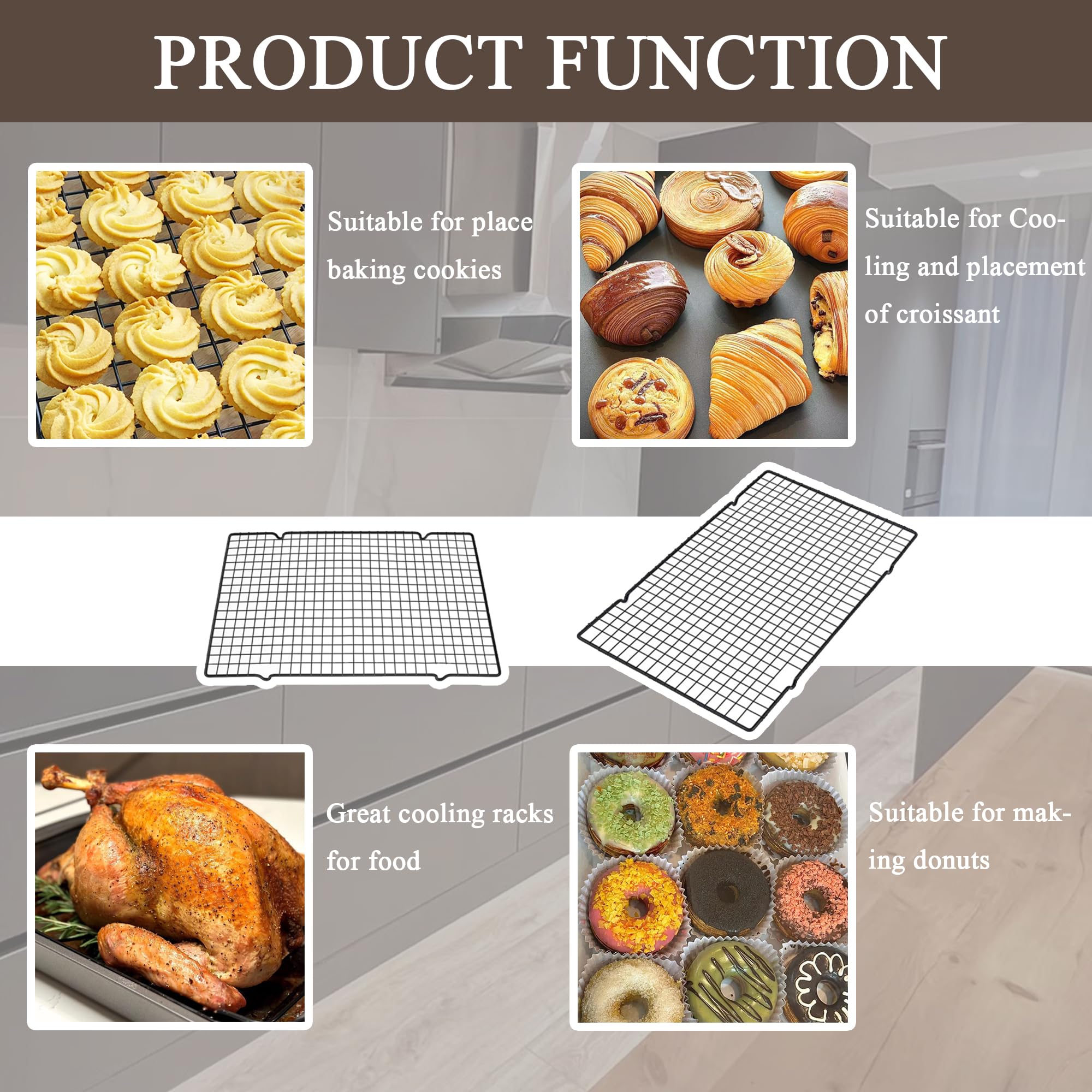 Cooling Rack Baking Cooling Rack, Oven Safe Grid Wire Racks Stainless ...