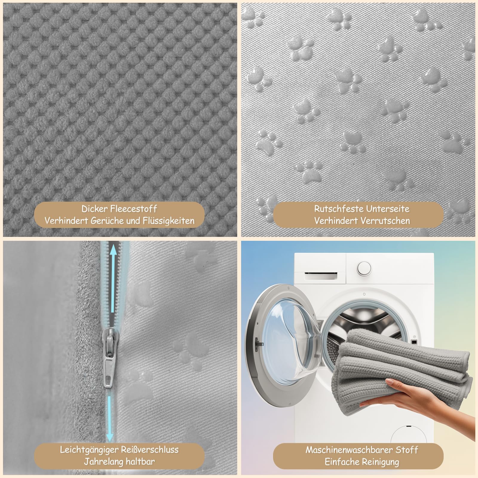 Niubya Hundetreppe für Kleine Hunde, H30 cm, für Katzentreppe Hundetreppe Bett und Sofa, ältere und verletzte Haustiere, mit waschbarem Bezug und hochdichtem Schaumstoff (Grau, 2 Stufen)
