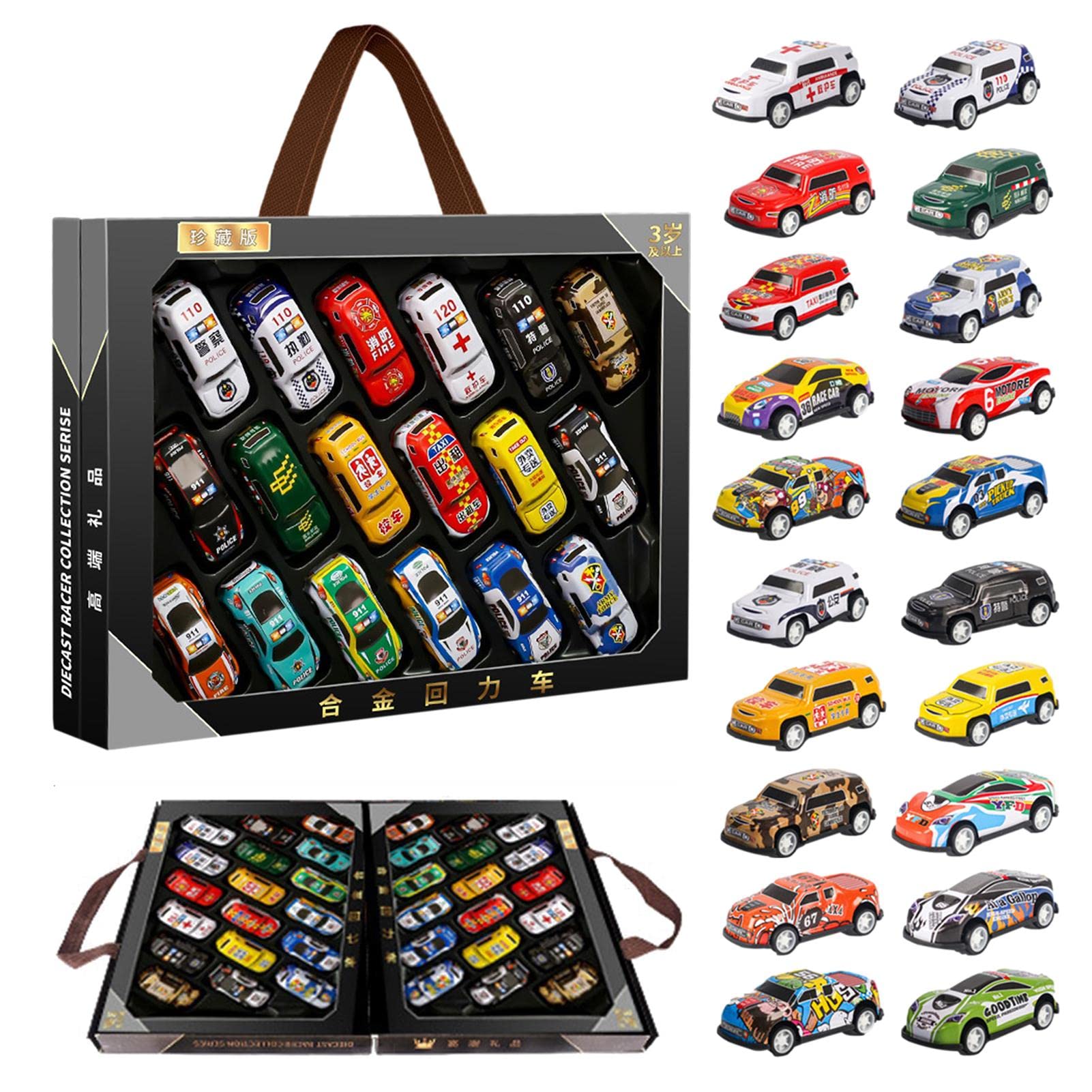 JOYIN Tire Hacia Atrás Coches 20 Packs Mini Die Cast Set De Coches De