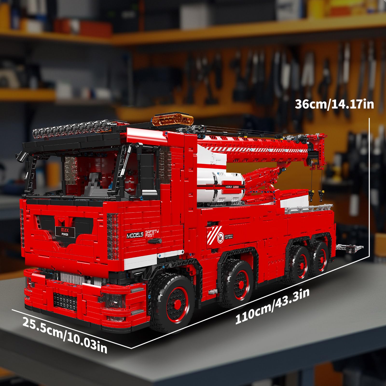 Mould King 19008 Technik Ferngesteuert Abschleppwagen, 10966 Teile 2.4Ghz RC Tow Truck mit 19 Motoren, Technik Groß Kran LKW Bausteine Modell