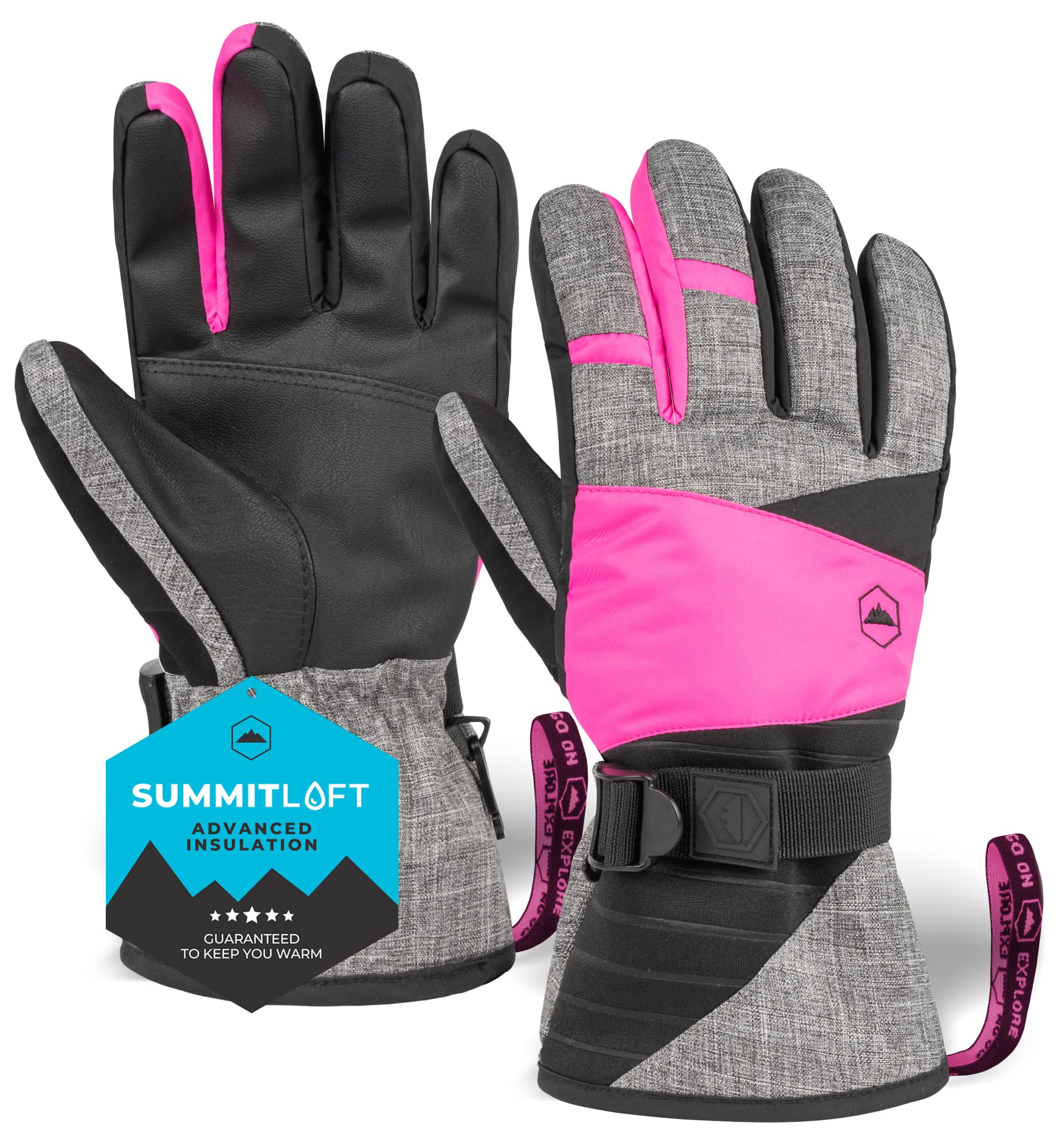 Tough Outdoors Women's Ski Gloves Waterproof Women's Snow Gloves