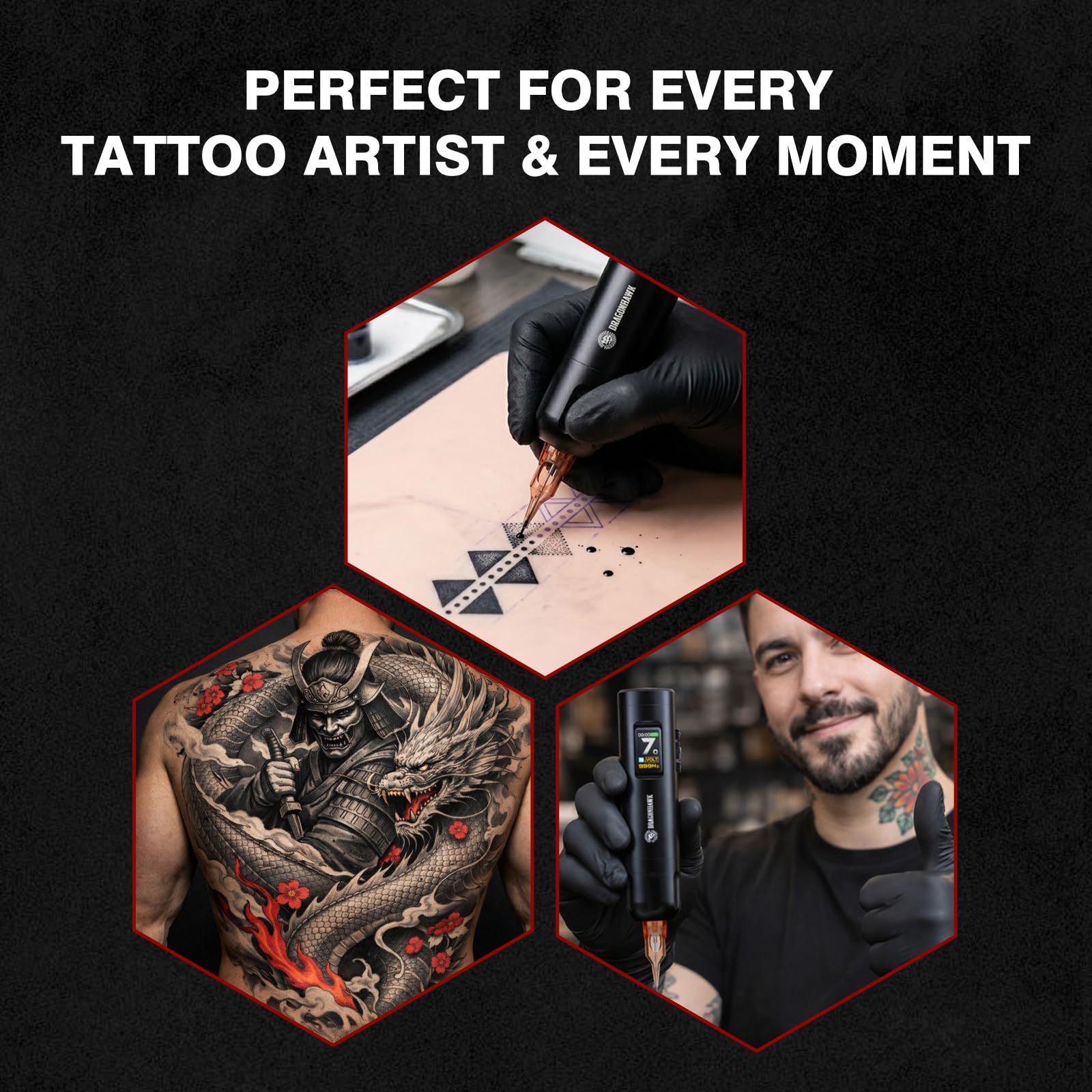 Amazon.com: Dragonhawk Tattoo Kit X7 Tattoo Gun Kit Pen Machine