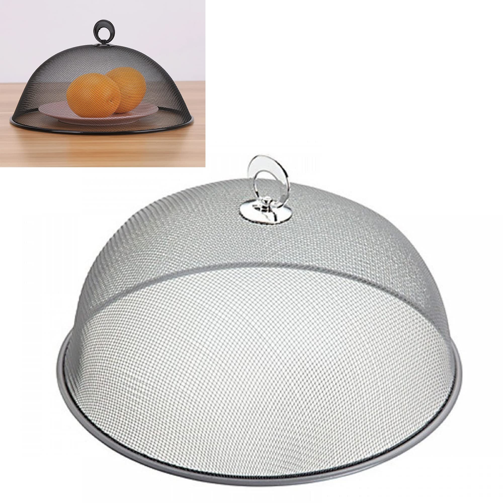 Excefore 12 inches - Metal Mesh Food Cover, Reusable Dome Mesh Covers to Protect Food from Fruit Flies Insect, Bugs, Mosquitos for Indoor Outdoor Kitchen Table Picnic Camping