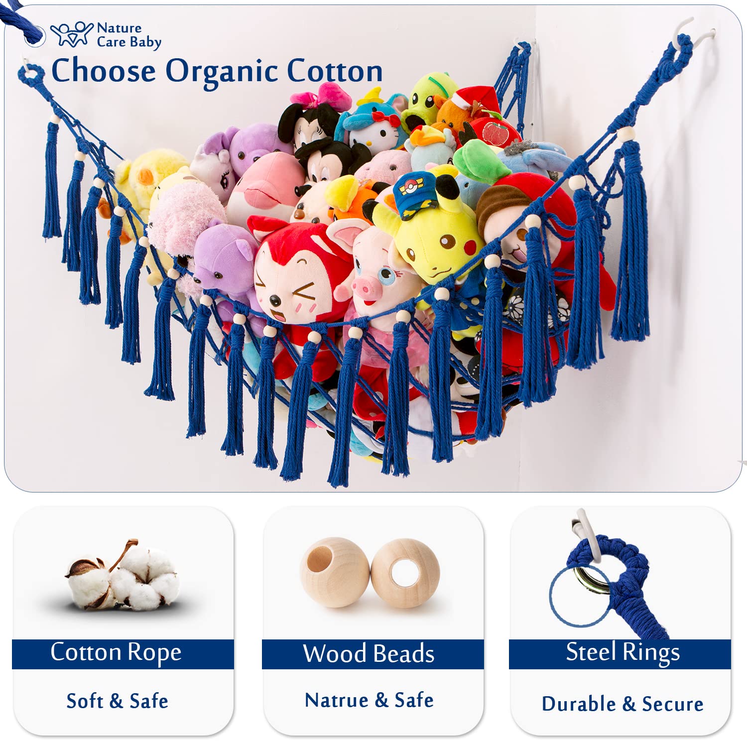 Amaca Per Peluche In Macramè - Rete Angolo Con Luci LED Per Giocattoli - Foto 8