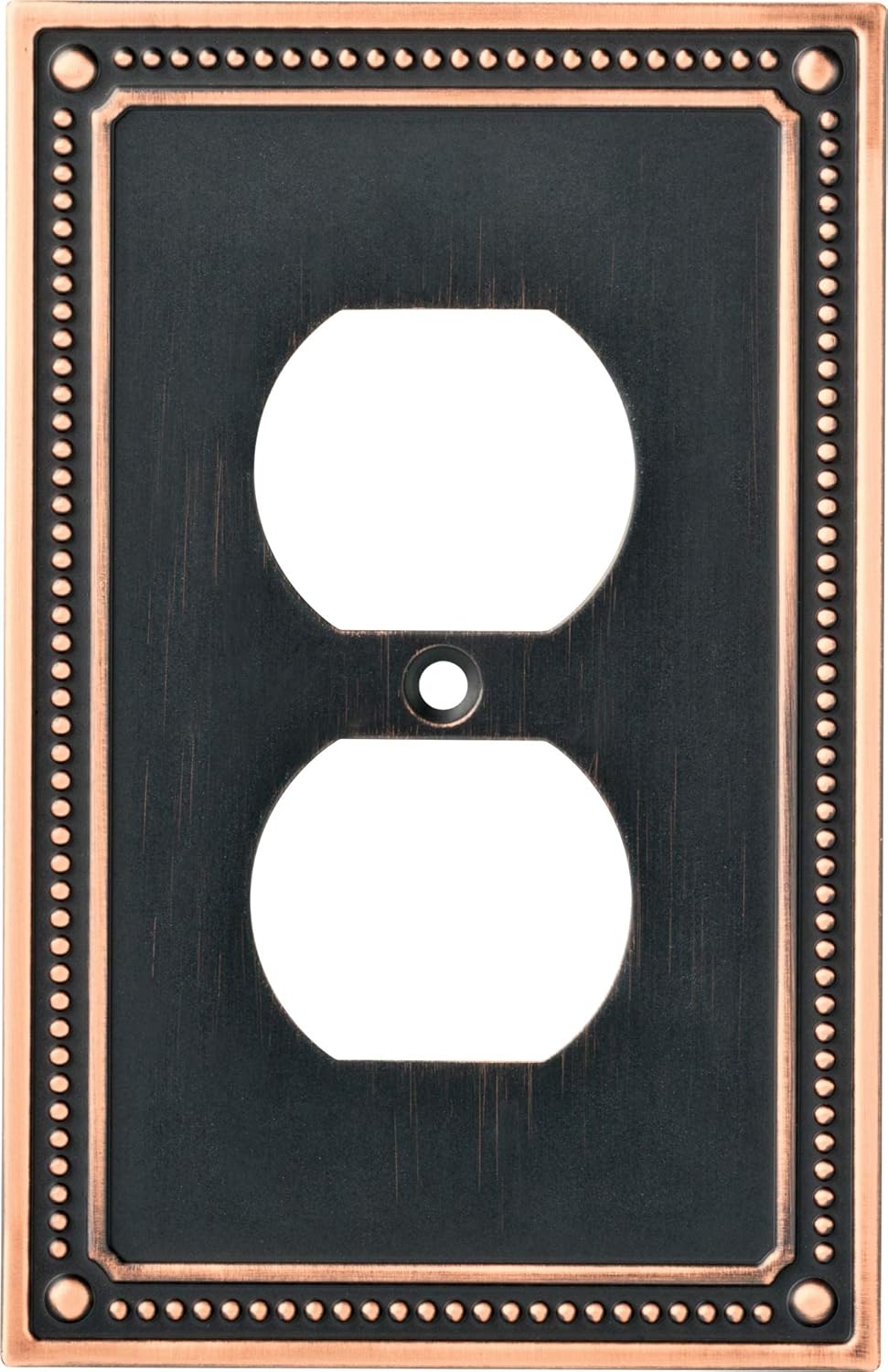 Franklin Brass Classic Beaded (3-Pack) Outlet Covers Bronze w/Copper Highlights 1-Gang Wall Plate Single Duplex Switch Plates Electrical Guard W35059V-VBC-C