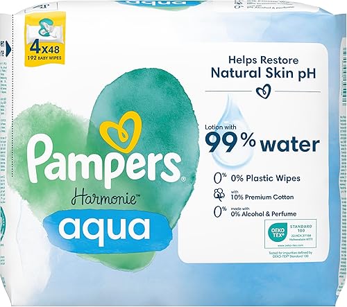Pampers Harmonie Aqua - Toallitas húmedas para bebé (192 unidades)