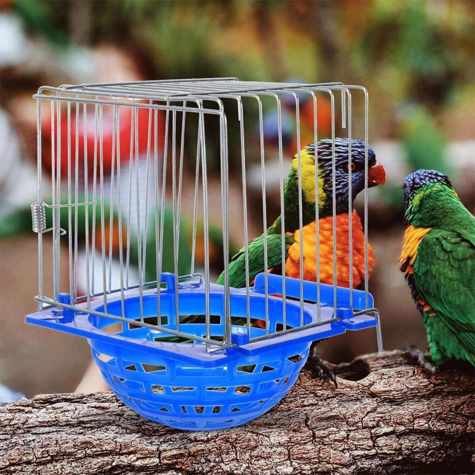 Cajas Nido Colgantes de plástico para cría e incubación de Aves, aptas para pájaros enjaulados, portátiles, Reutilizables y seguras, aptas para Canarios, Loros y Palomas enjaulados. — view 2