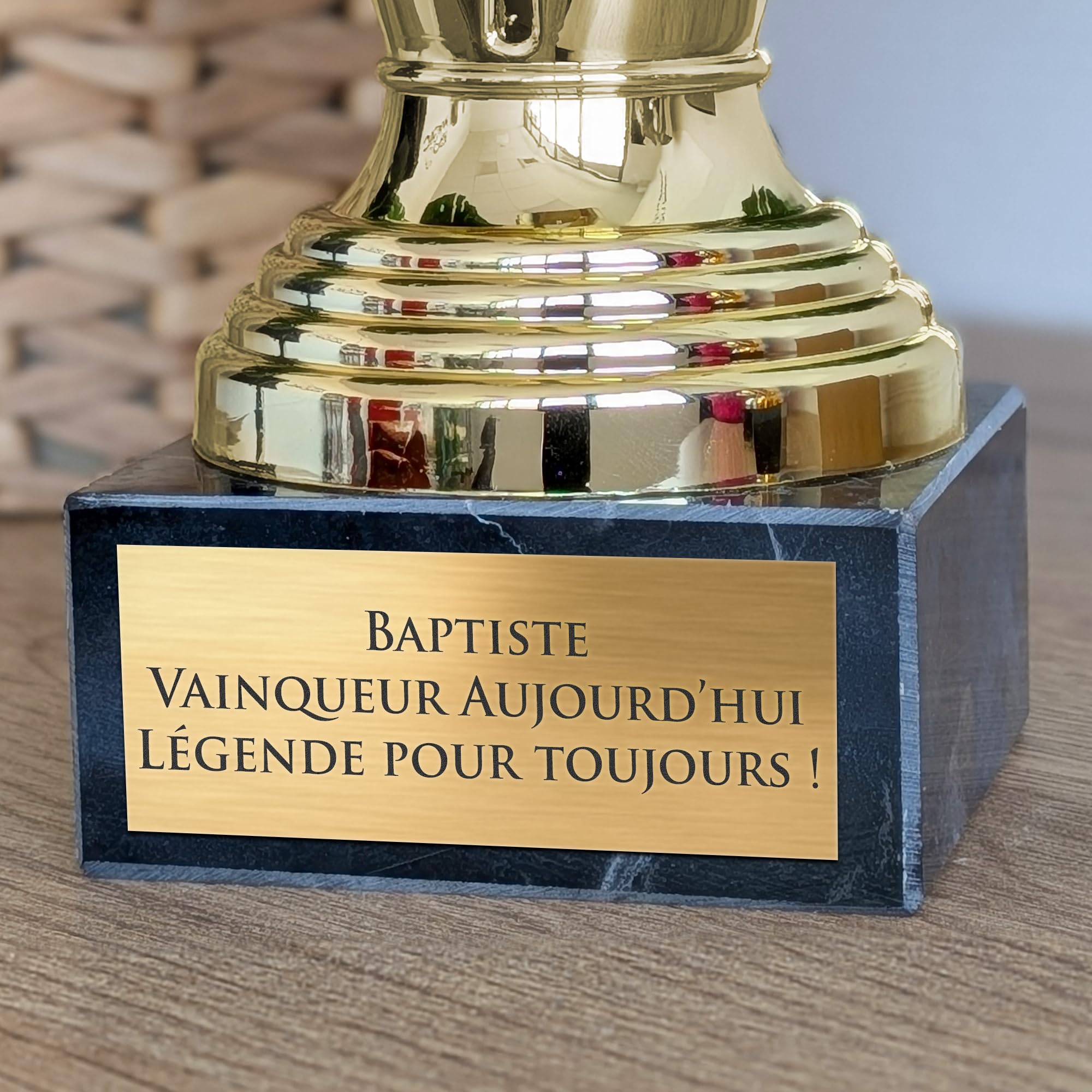 KDO MAGIC - Trophée Personnalisable - Coupe personnalisé avec Gravure - Cadeau fête des pères, noël, Retraite, événement Sportif - Or/Bronze/Argent