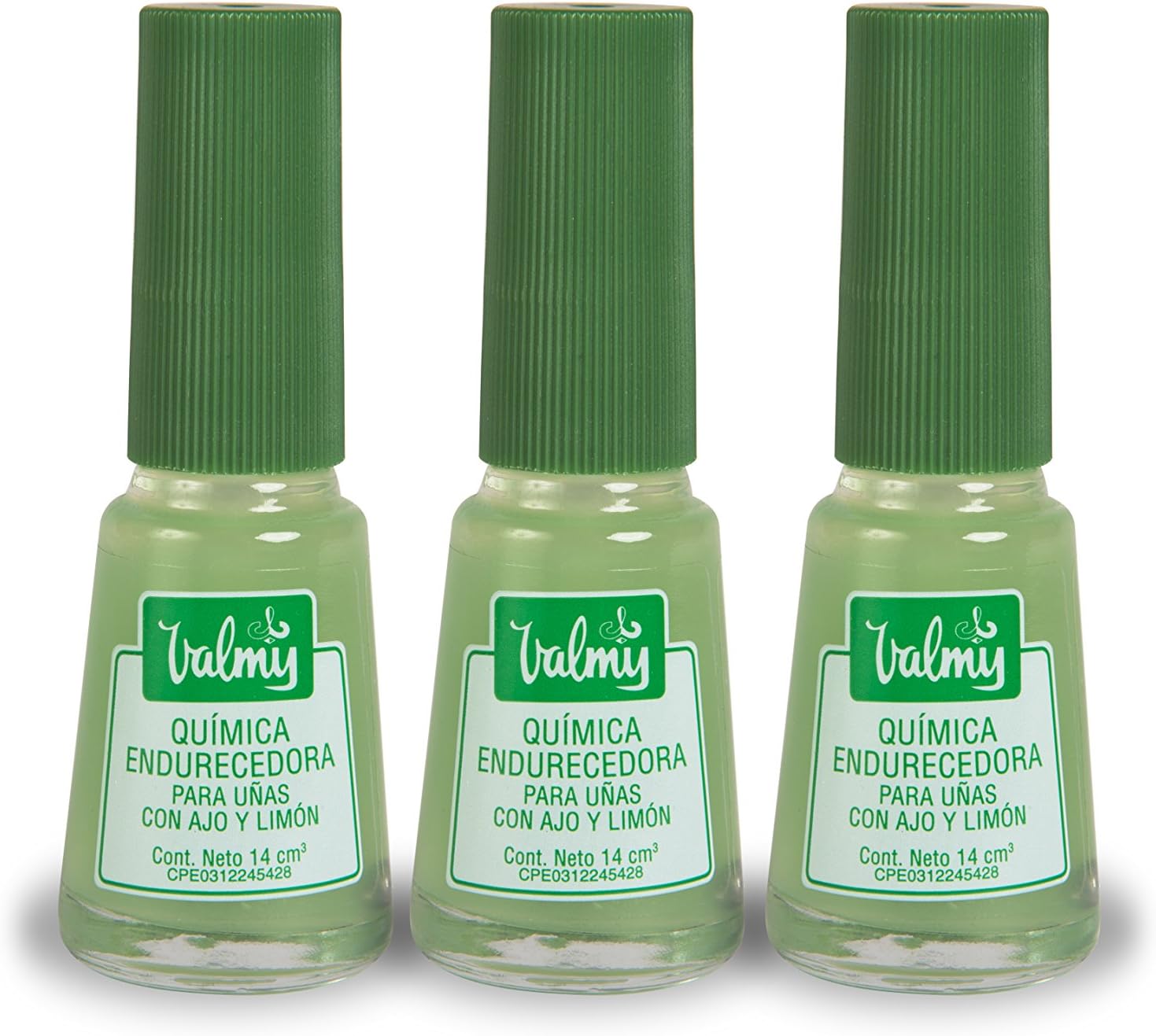 ValmyLemon and Garlic Quimica Endurecedora - Nail Hardener and Whitening Polish Treatment - Pack of 3